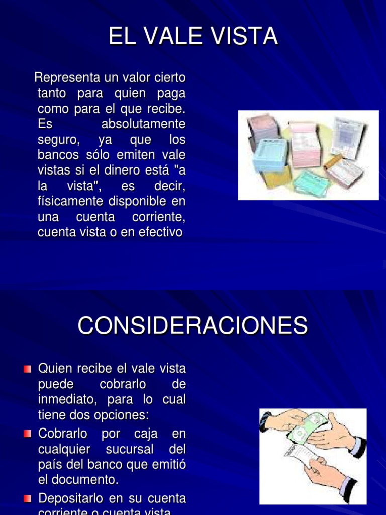 El Vale Vista | Bancos | Efectivo