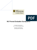 MU Provost Evaluation Survey 2012