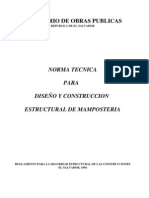 Norma Técnica Para Diseño Estructural De Mampostería (El Salvador, 1997)
