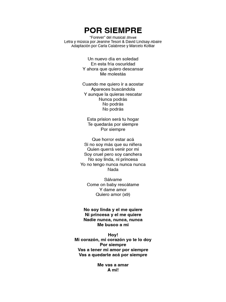 Forever (Letra Master) | PDF