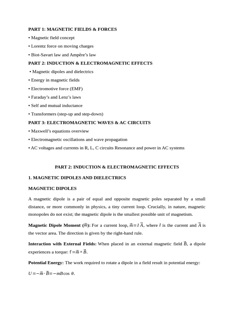 PHY 102 | PDF | Electromagnetic Induction | Magnetic Field