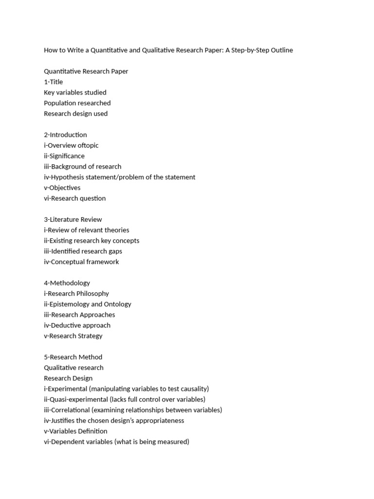 How to Write a Quantitative and Qualitative Research Paper | PDF ...