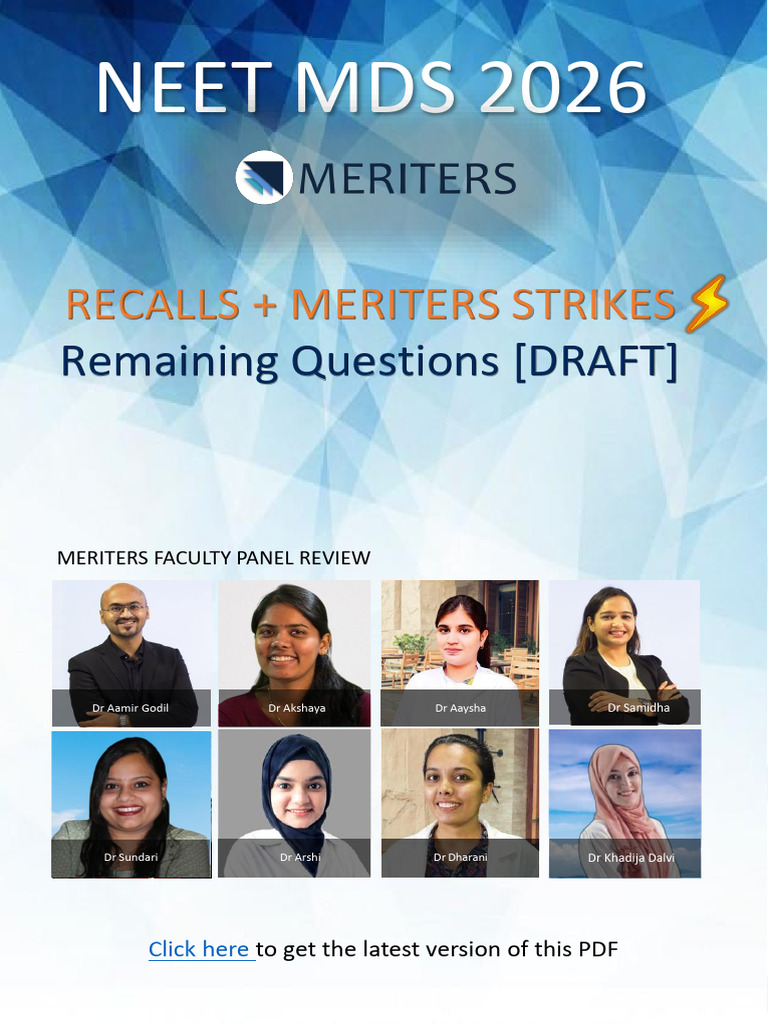 NEET MDS 40 Remaining questions | PDF | Periodontology | Medical ...