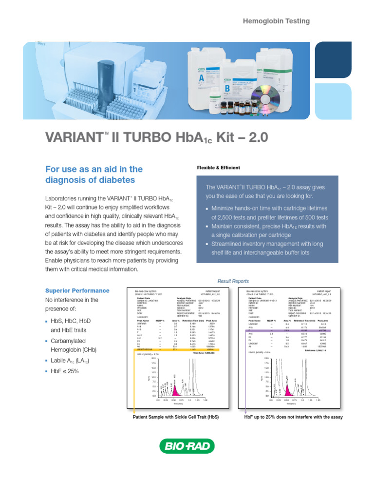 V2 TURBO HbA1c Reagent Kits | PDF | Glycated Hemoglobin | Clinical Medicine