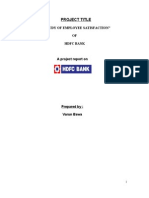 35335364 a Project Report on Employees Satisfaction Regarding HDFC Bank