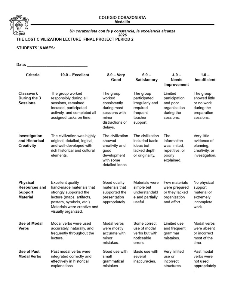 Criteria - Final Project | PDF | Verb | Accuracy And Precision
