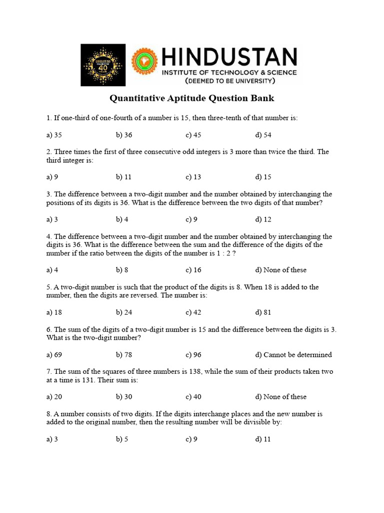 Quantitative Aptitude Question Bank(1) | PDF | Ratio | Speed