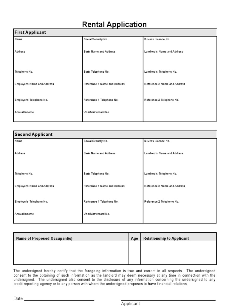 Rental Application | PDF