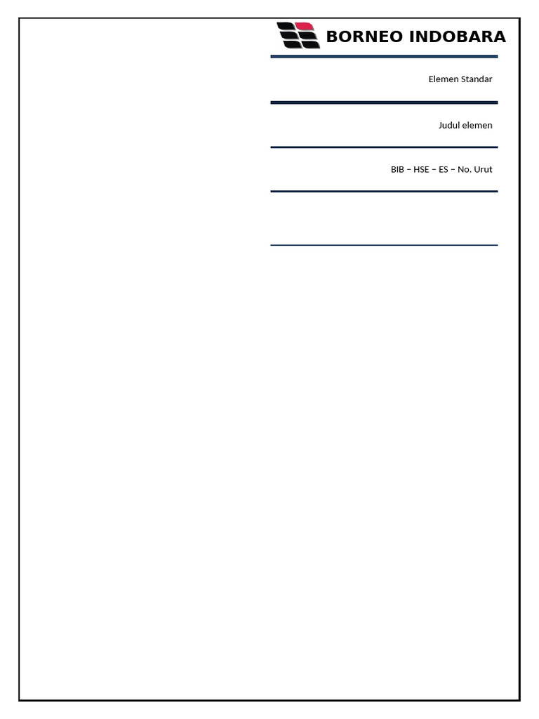 BIB - HSE - ES - FRM - 001 - 001 Format Elemen Standar | PDF