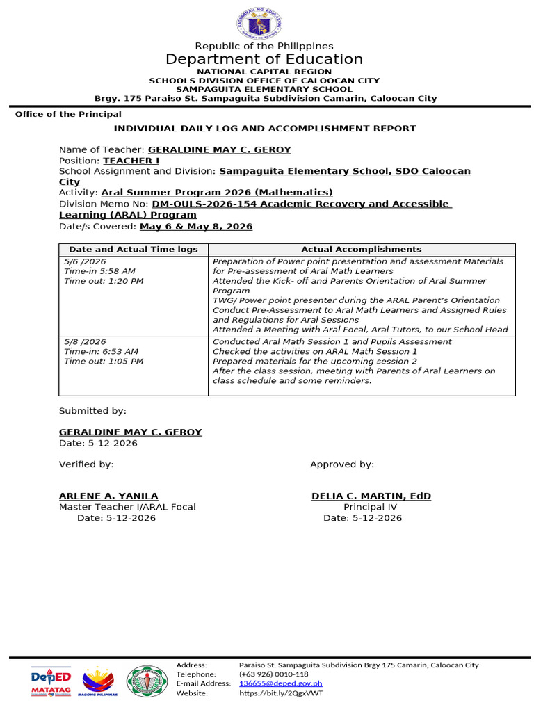 IDLAR Aral Program 2026 | PDF | Reading Comprehension | Learning