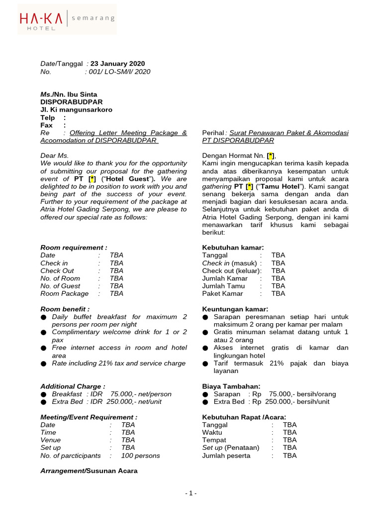 Offering Letter Template (1) | PDF