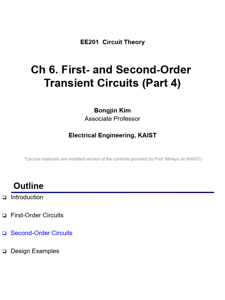 EE201 CH6 2026 Spring BKim Part4 | PDF | Analog Circuits | Electromagnetism