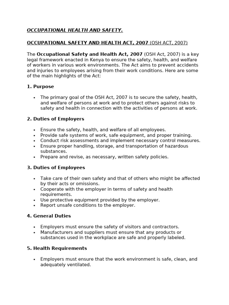 Occupational Health and Safety | PDF | Occupational Safety And Health ...