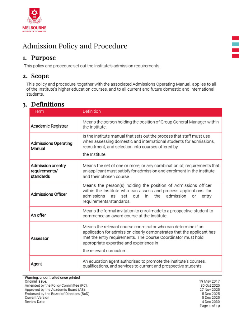 Admission Policy and Procedure 20260209 | PDF | Postgraduate Education ...