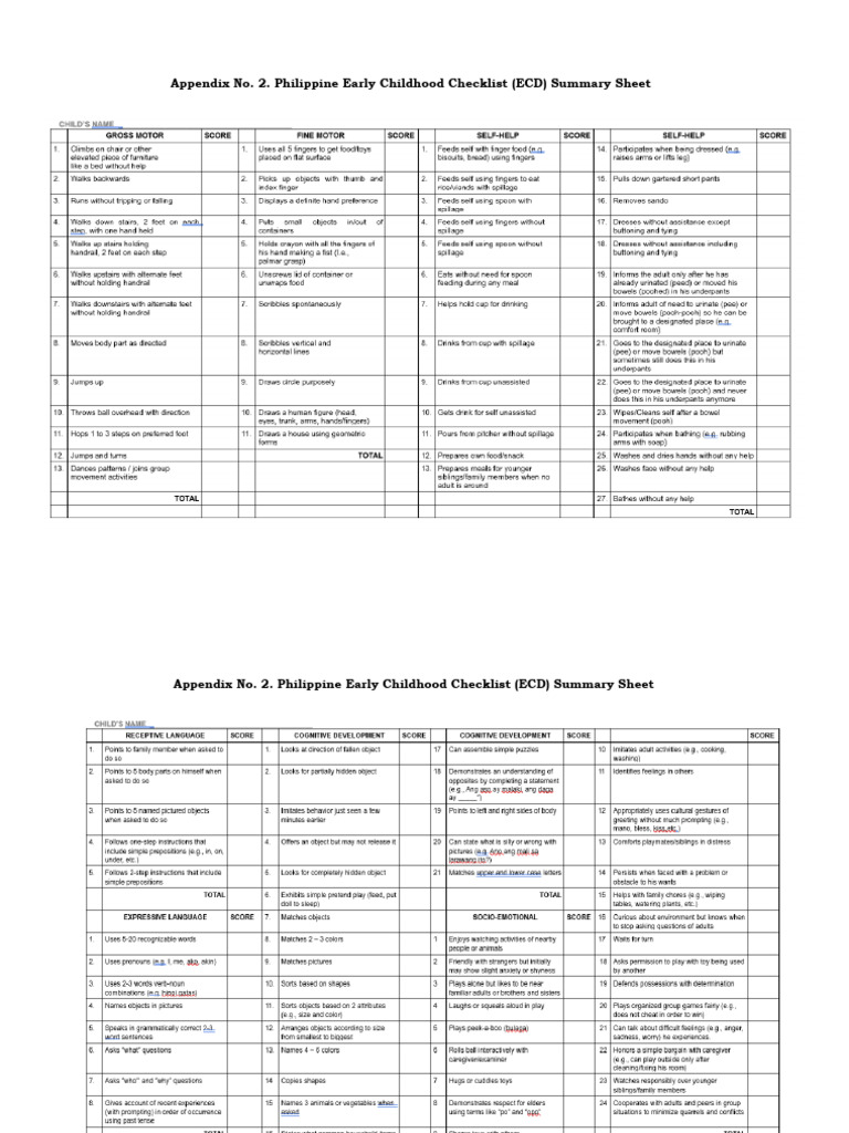 Appendix 2 - ECD Summary Sheet | PDF
