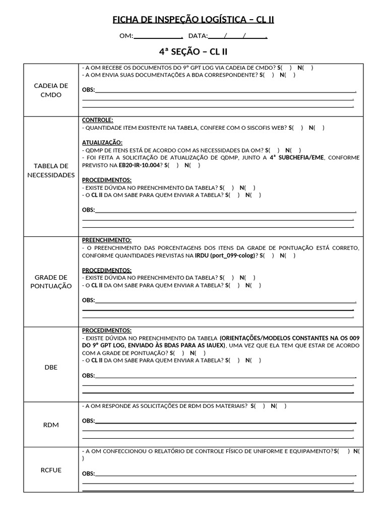 Ficha de Avalia o CL II 1 | PDF