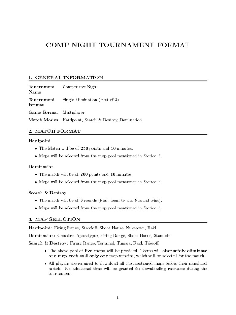 Comp Night Tournament Format | PDF