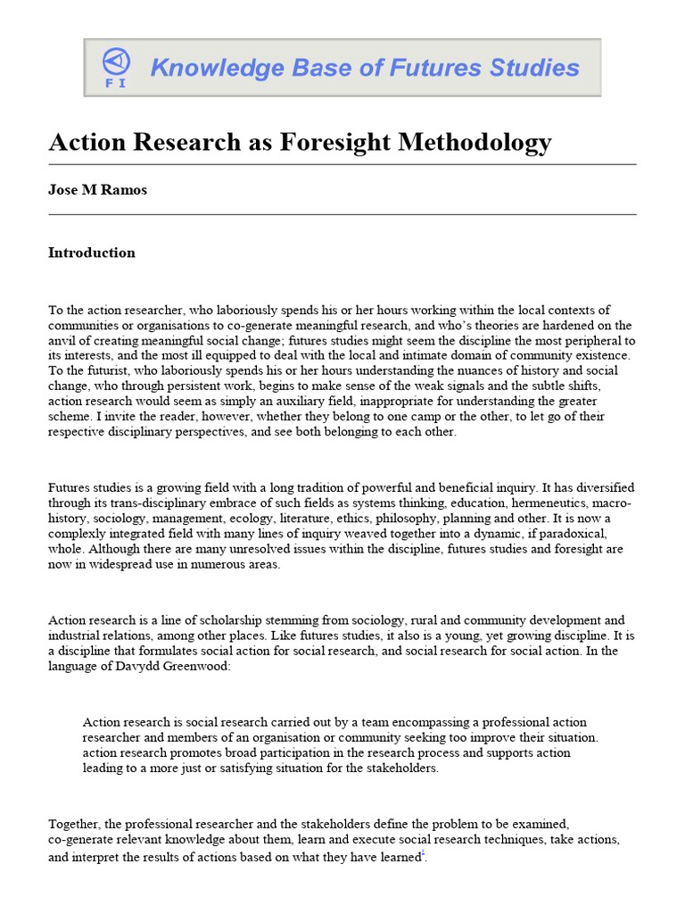 Action Research As Foresight Methodology | PDF | Science | Knowledge