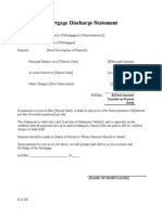 Mortgage Discharge Statement
