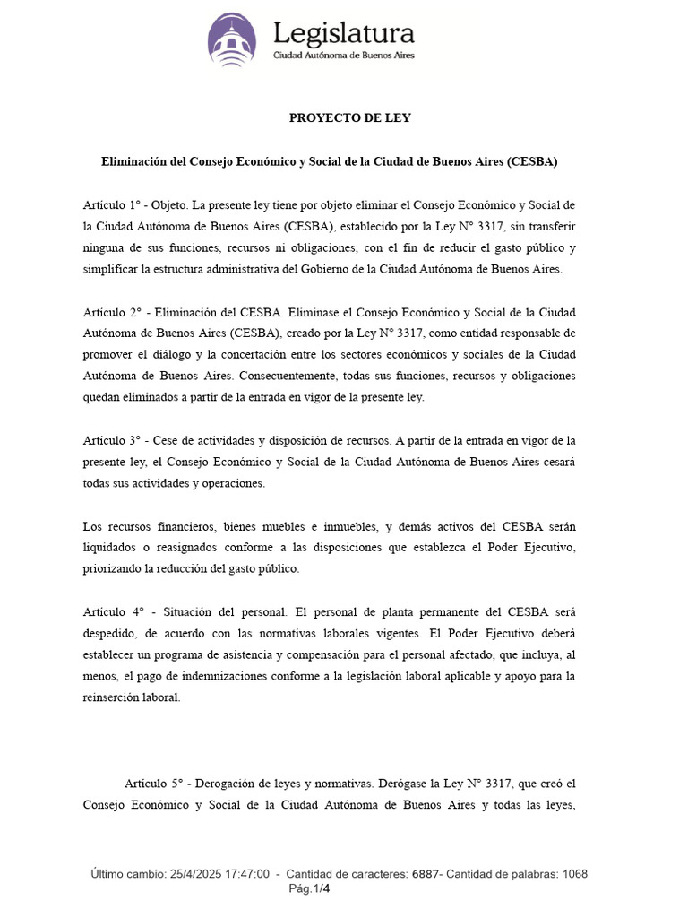 ProyectodeNorma Expediente 1286 2025 | PDF | Buenos Aires | Ejecutivo ...