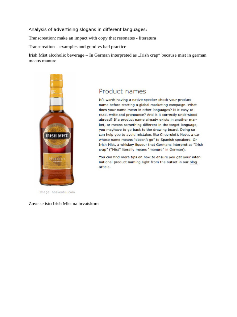 Analysis of Advertising Slogans in Different Languages | PDF | Human ...
