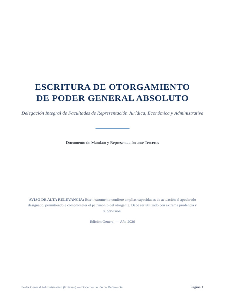 Carta Poder General 10paginas | PDF | Póliza de seguros | Justicia