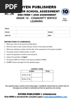 Grade 10 April 2026 CSL | PDF | Curriculum | Community