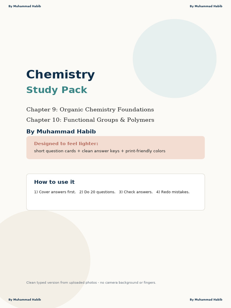 Chemistry Ch9 Ch10 New Colors by Muhammad Habib | PDF | Alkene | Alkane