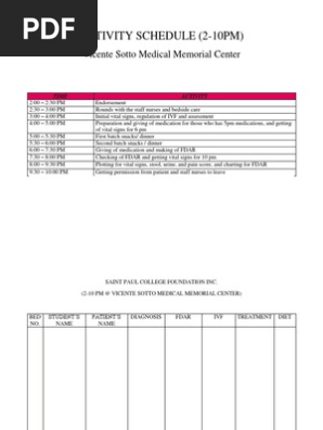 Activity Schedule