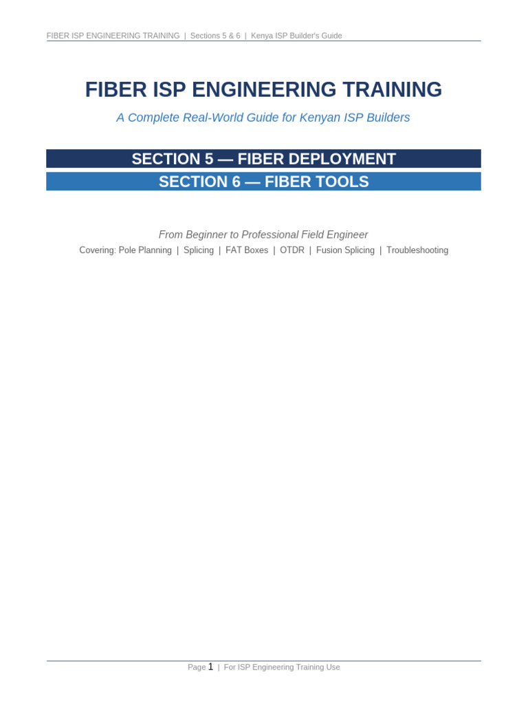Fiber ISP Training Sections5and6-6 | PDF | Optical Fiber | Fiber To The X