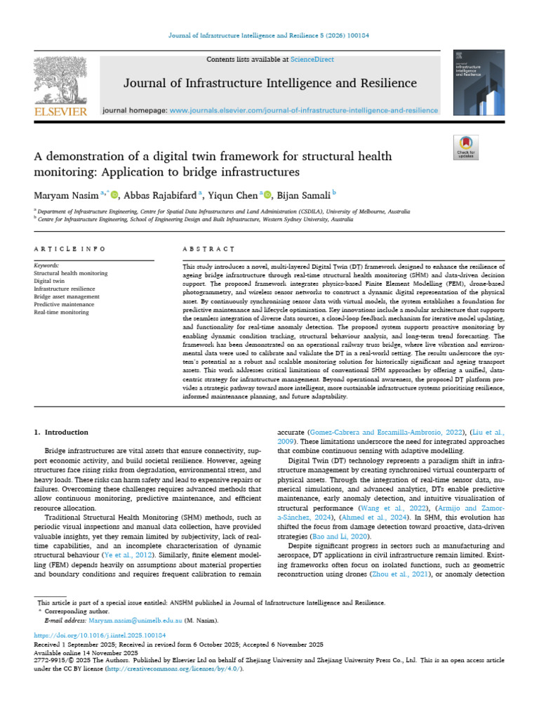 A Demonstration of a Digital Twin Framework for Structural Health | PDF ...