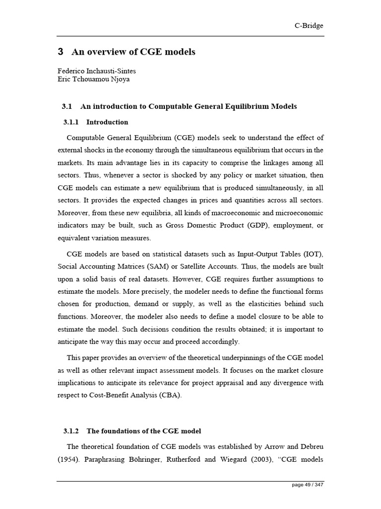 An Overview On Cge Models | PDF