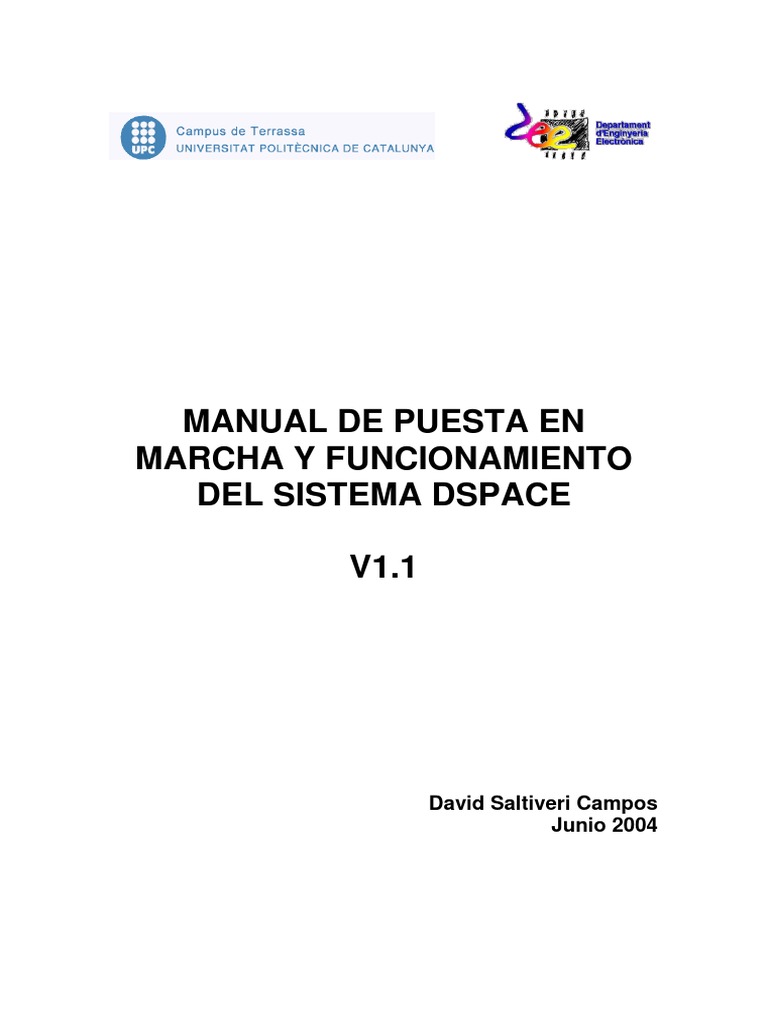 Manual Dspace v1.1 | PDF | Microprocesador | Procesamiento de señales ...