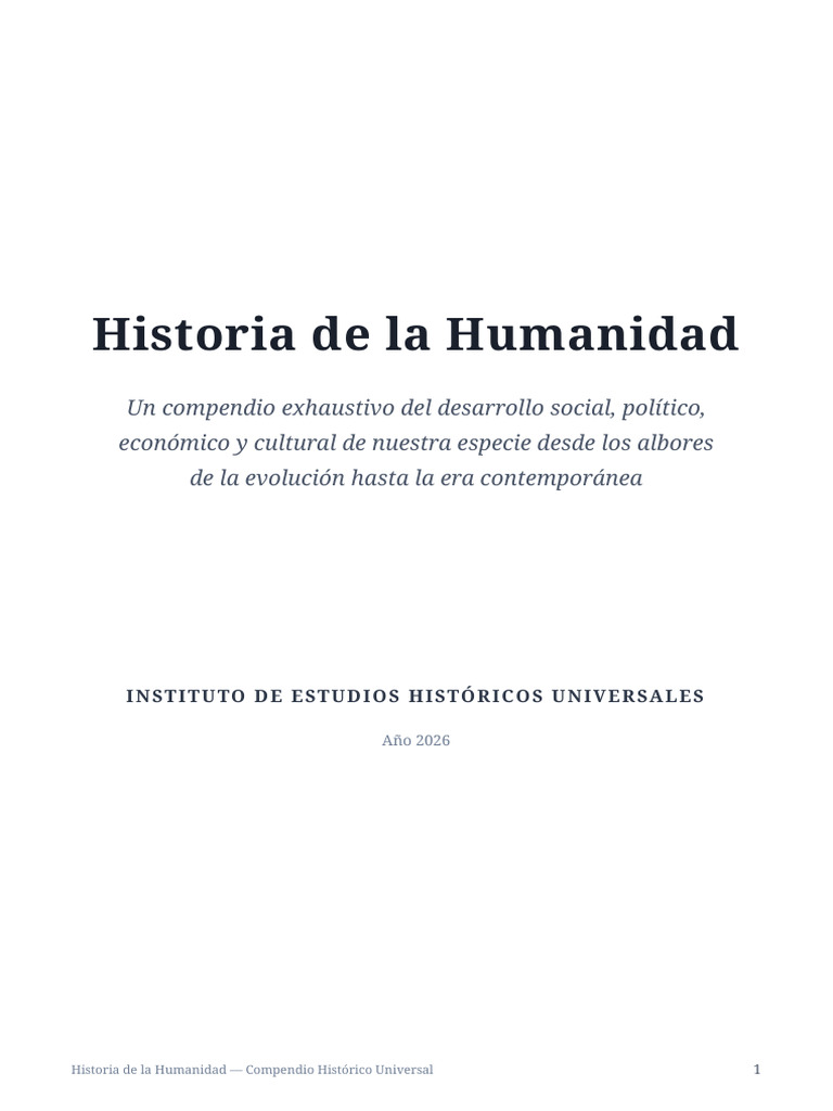 Historia de La Humanidad Compendio Completo | PDF | Homo | Evolución humana