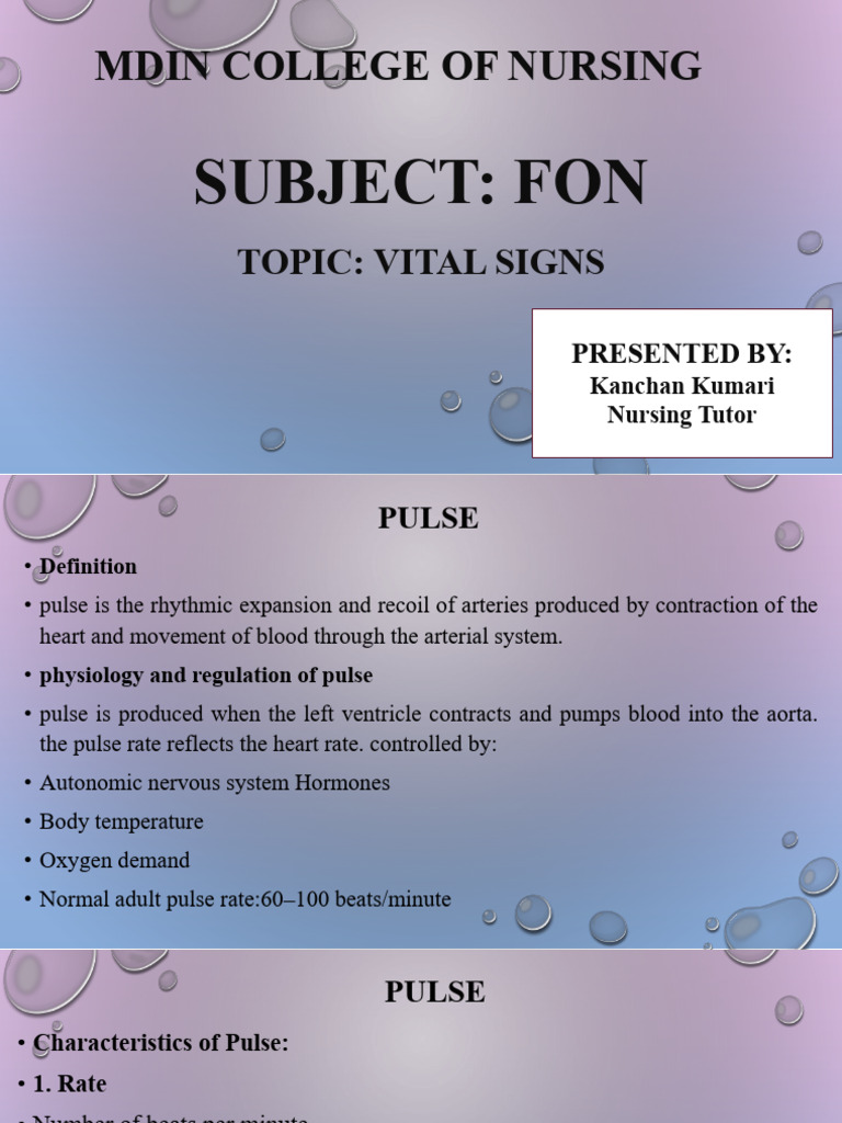 Vital Sign | PDF | Breathing | Blood Pressure