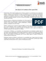 Declaración Feusach Ingreso de Carabineros 28 de Agosto de 2012