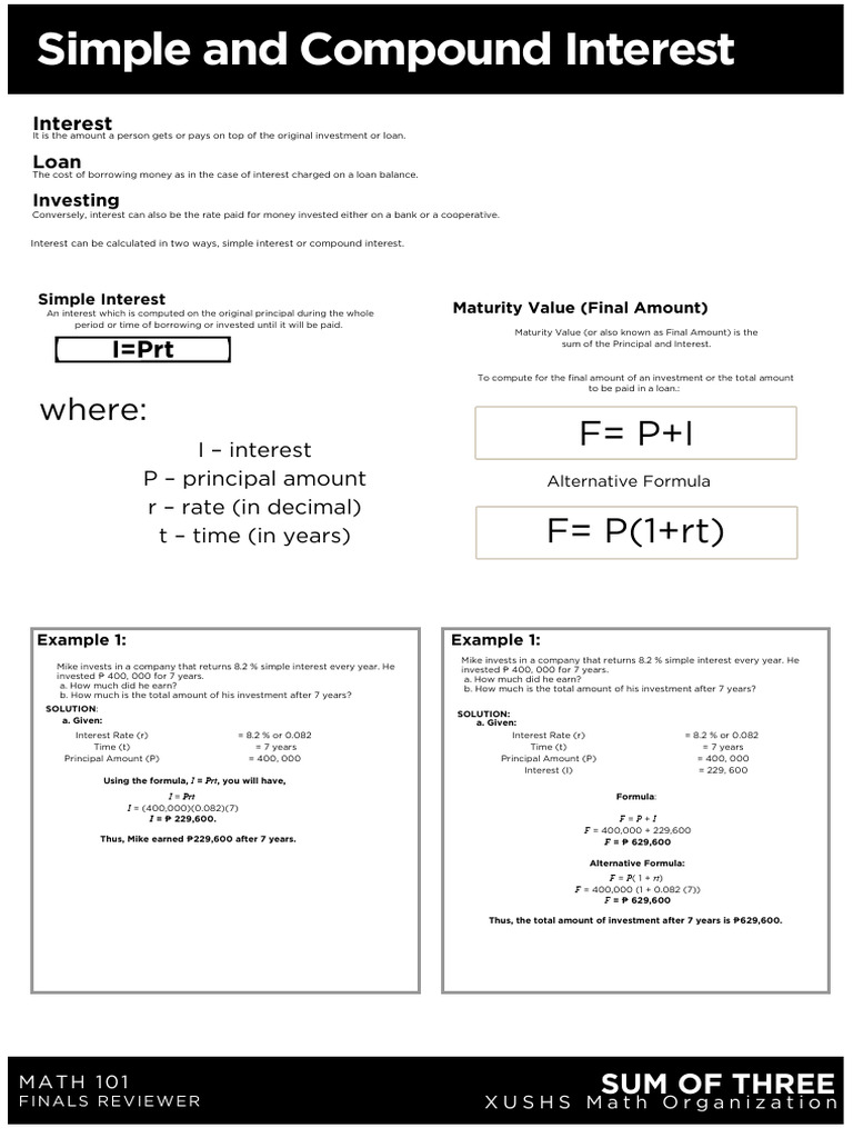 MATH-101-Finals-Reviewer | PDF | Interest | Compound Interest