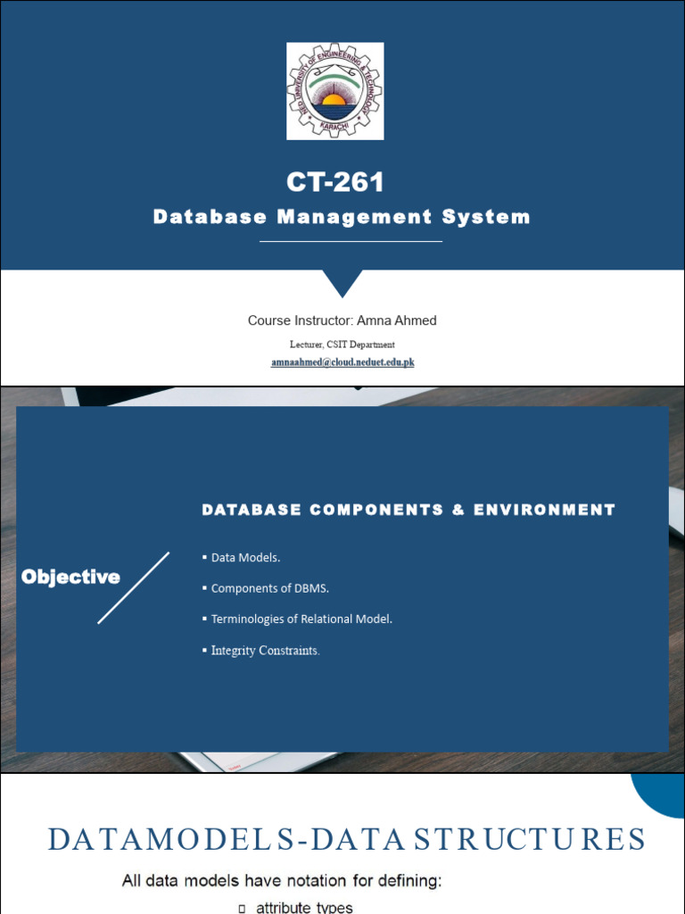 DBMS Week 3 (Components of DBMS) | PDF | Data Model | Conceptual Model