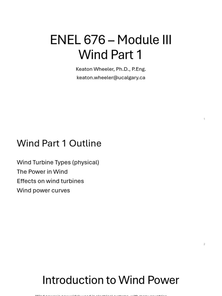 Module 3 Wind Part 1 | PDF | Wind Turbine | Wind Power