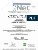 Ceramiche Ragno - Certificate ISO 14001