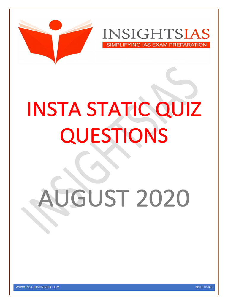 8august 2020 Static Quiz Questions | PDF | Inflation | Taxes