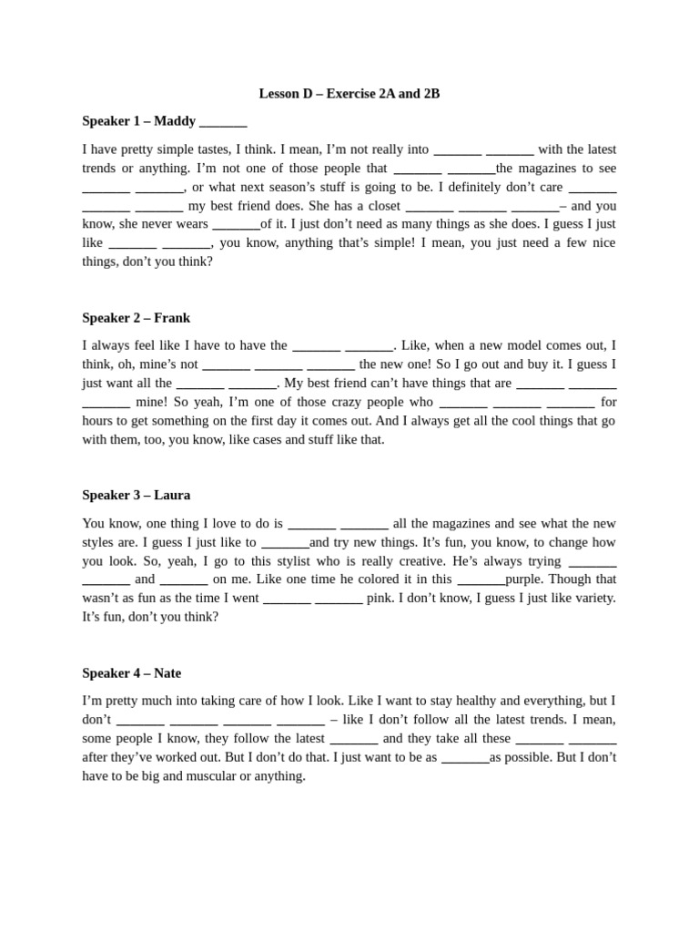Lesson 2D - Script Listening | PDF