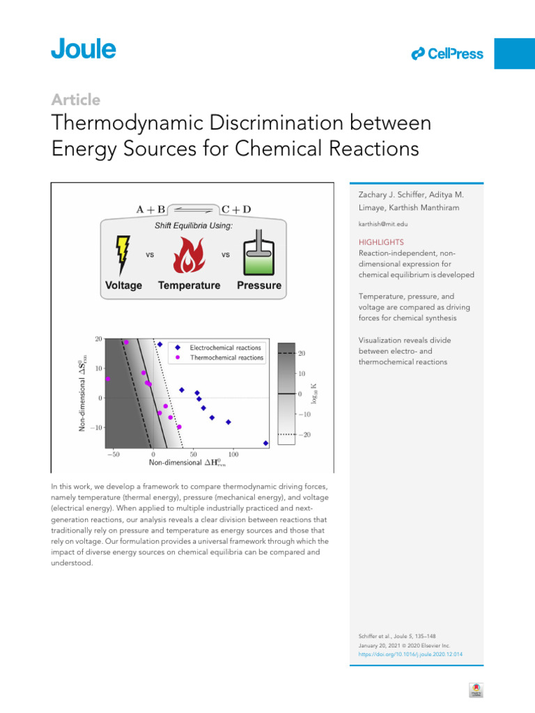 Thermodynamic Discrimination Between Energy Source | PDF | Chemical ...