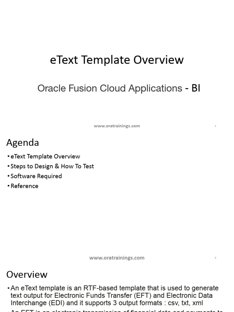 001 ETextTemplateOverview | PDF | Electronic Data Interchange | Software