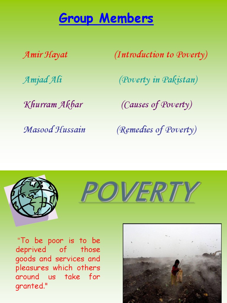 assignment on poverty in pakistan
