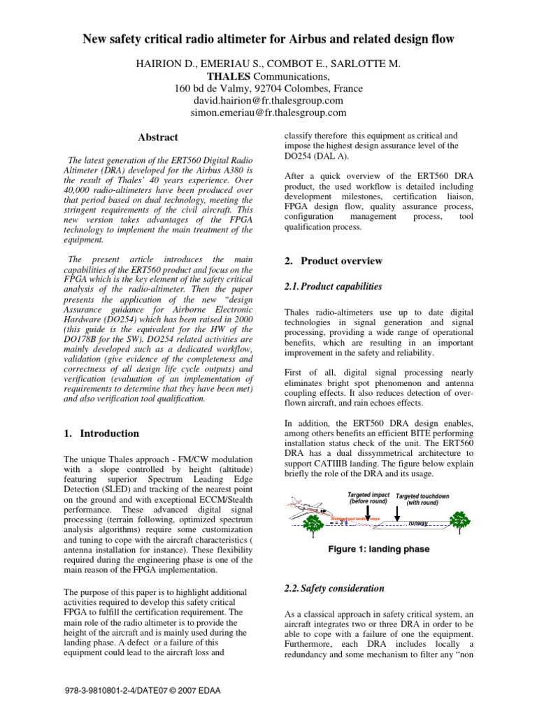 A Landing Radio Altimeter For Small Aircraft | PDF | Verification And ...
