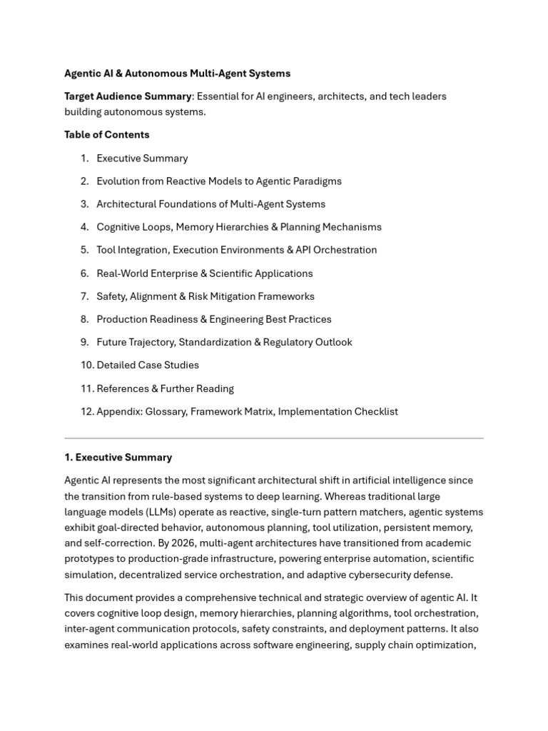 Agentic AI & Autonomous Multi-Agent Systems | PDF | Artificial ...