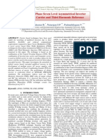 A New Three Phase Seven Level Asymmetrical Inverter With Hybrid Carrier and Third Harmonic Reference