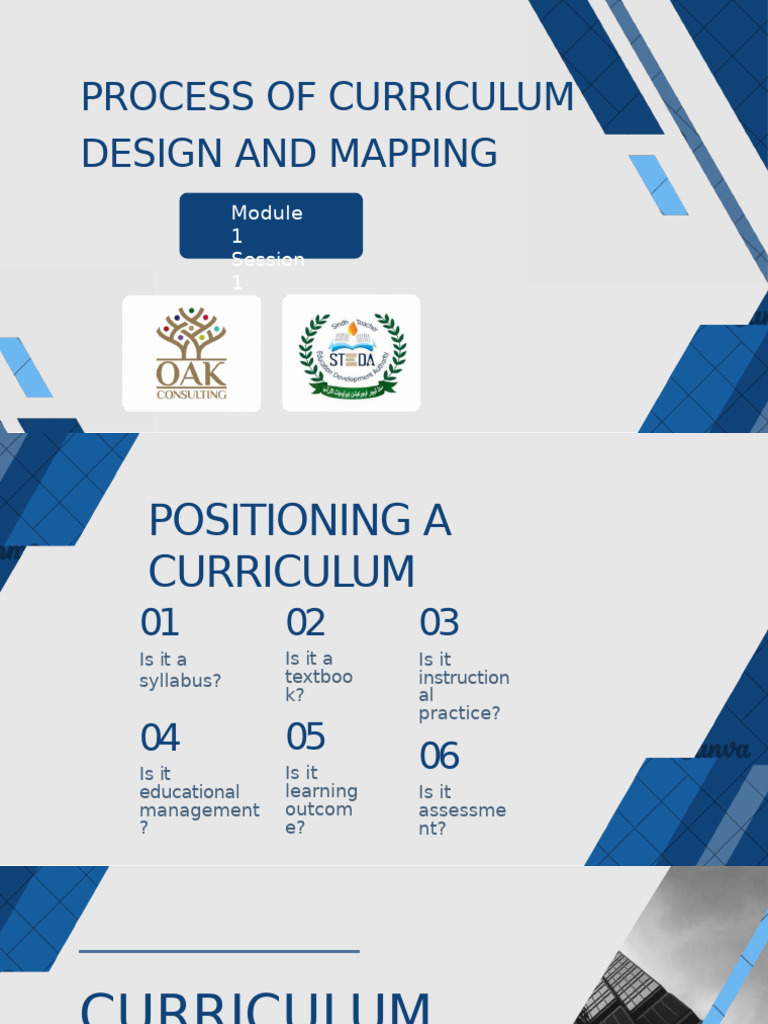 Module 1 Session 1 Process of Curriculum Design and Mapping | PDF ...