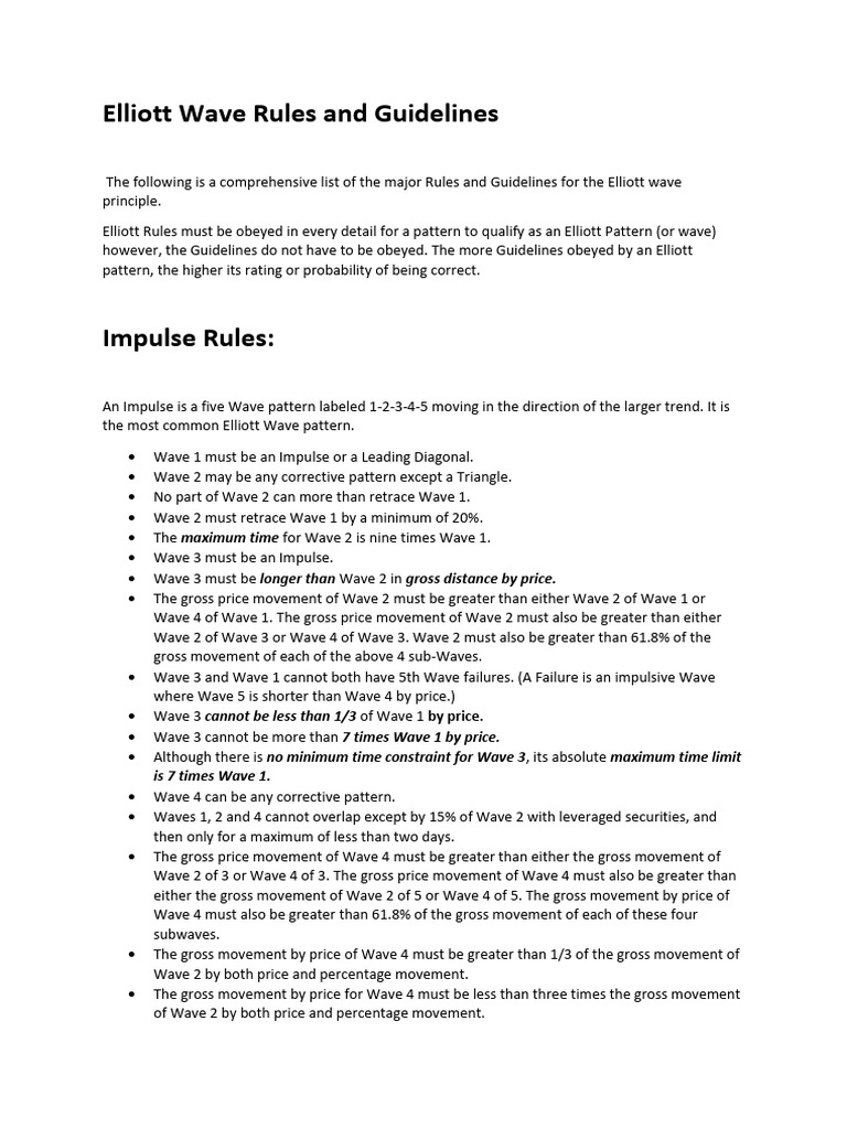 Elliott Wave Rules and Guidelines | PDF